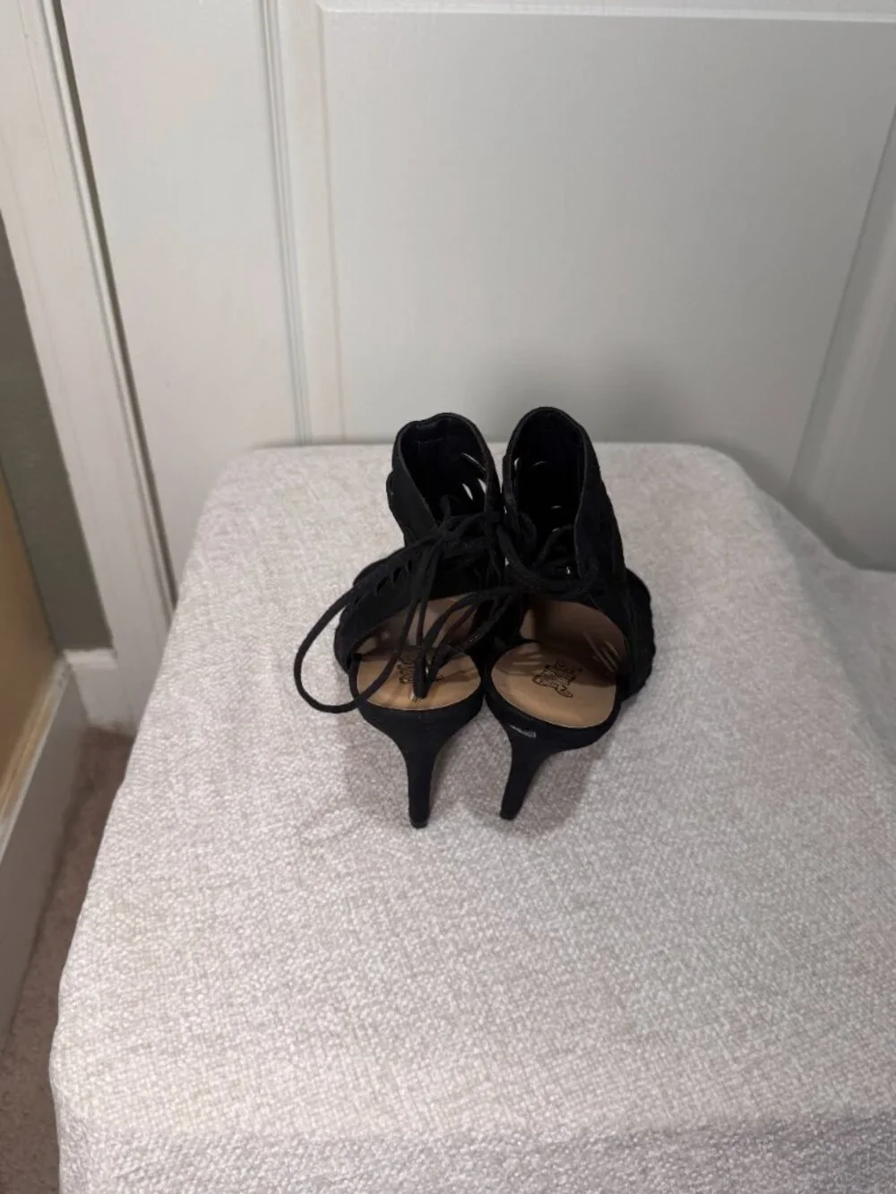 Bootie Stiletto Heels with Open Peep Toe (Women's 9)